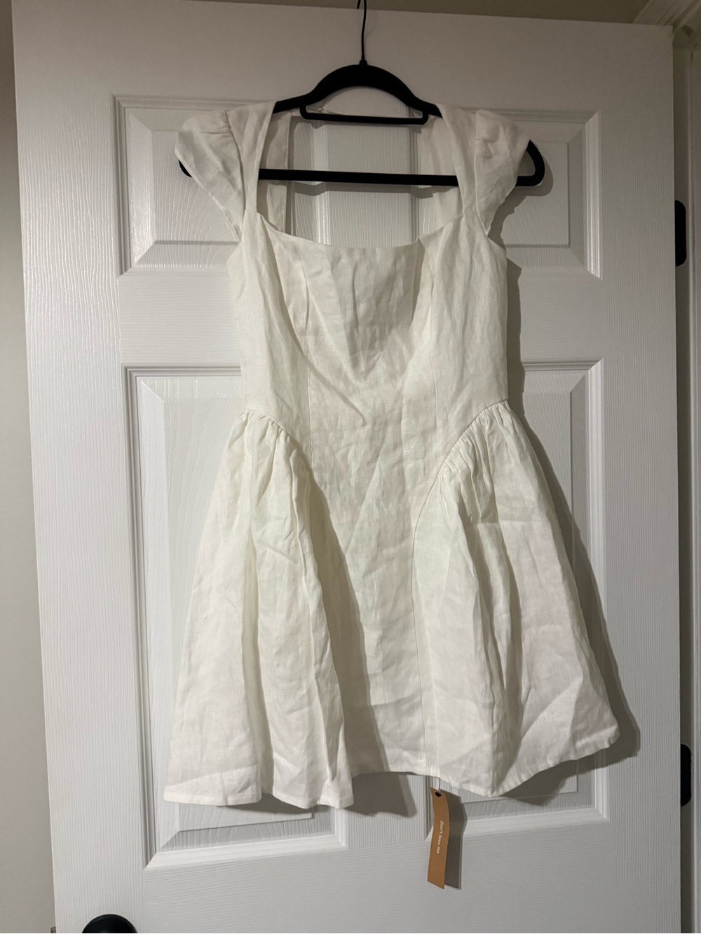 Reformation White Linen Midi Dress